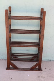 SMALL WOODEN BAKER/SHOE RACK, NATURAL FINISH, OAK