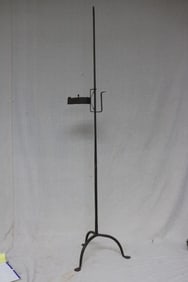 WROUGHT IRON ADJUSTABLE FAT LAMP, 18TH/19TH C.