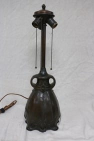 OWL FORM LAMP BASE, PATINATED METAL FINISH, FOR