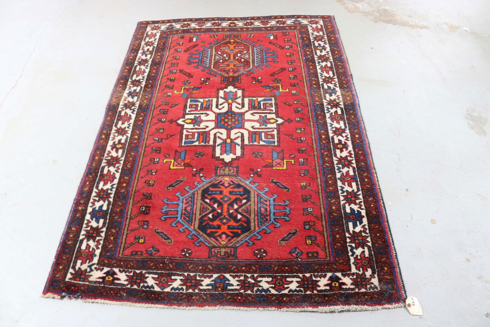 ORIENTAL RUG, SEMI ANTIQUE KARAJA 4' X 5' 9" (1 of 1)