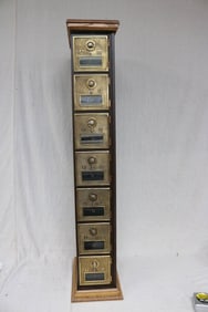 METAL POST OFFICE UNIT, 7 BRASS DOORS, CUSTOM