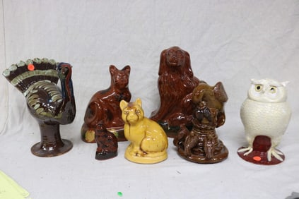 COLLECTION OF 7 CONTEMPORARY POTTERY FIGURES,