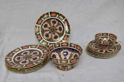 11 PCS. ROYAL CROWN DERBY " OLD IMARI" PORCELAIN,