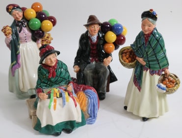 4 ROYAL DOULTON FIGURES, BIDDY PENNY FARTHING #