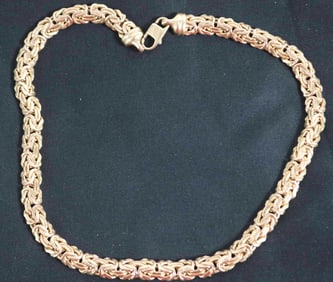 HEAVY 14K YELLOW GOLD LADIES WOVEN CHAIN