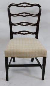 CUSTOM BENCH MADE MAHOGANY RIBBON BACK SIDE