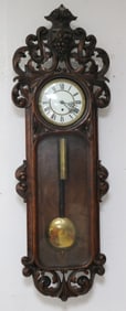 VICTORIAN WALNUT VIENNA REGULATOR CLOCK, WEIGHT