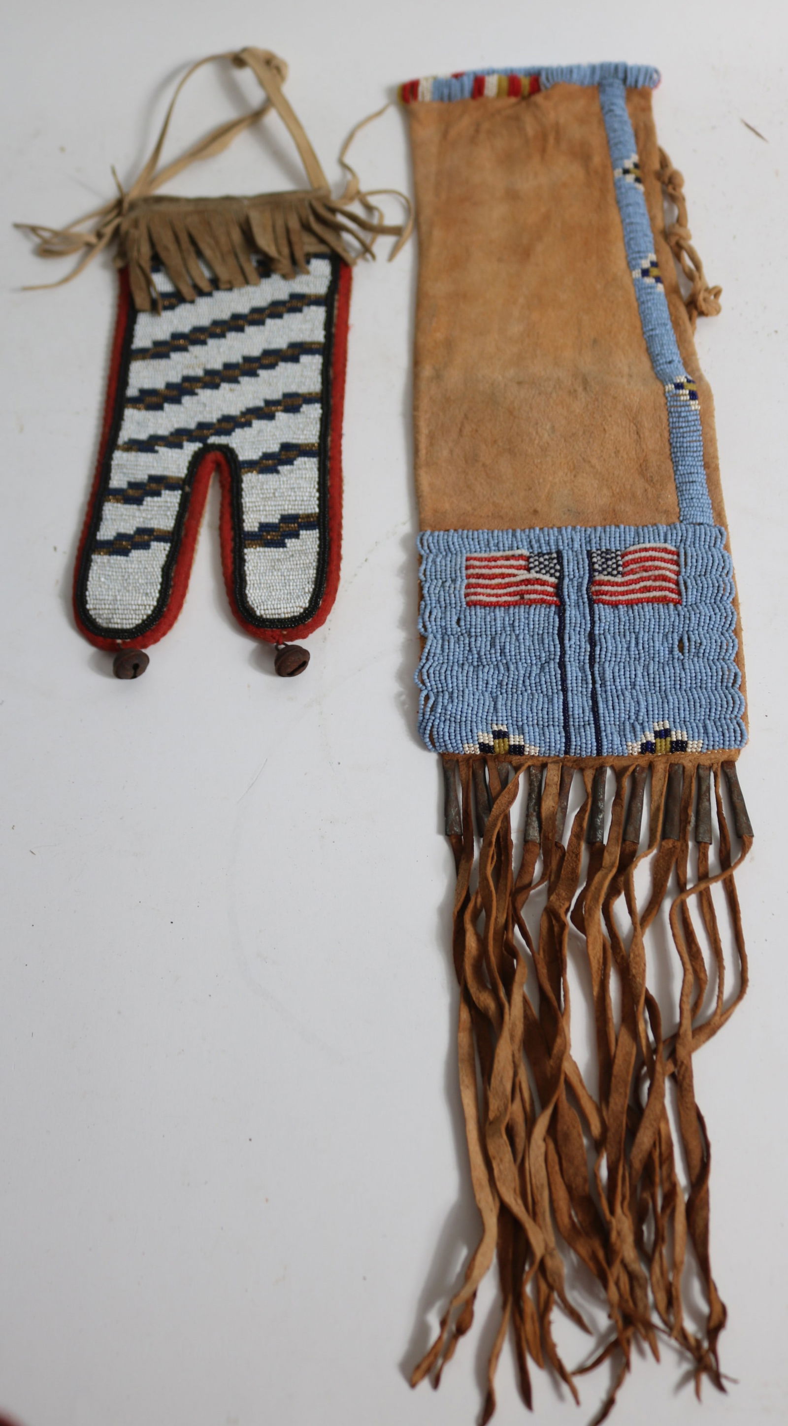 TWO 20TH C. NATIVE AMERICAN BEADED ITEMS, PIPE (1 of 3)