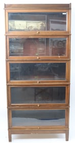 5 STACK BARRISTER BOOKCASE, MAHOGANY BY HALE,