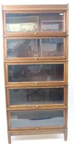 5 STACK BARRISTER BOOKCASE, MAHOGANY BY HALE,