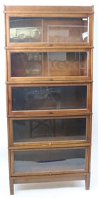 5 STACK BARRISTER BOOKCASE, MAHOGANY BY HALE,