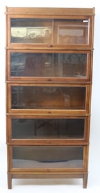 5 STACK BARRISTER BOOKCASE, MAHOGANY BY HALE,