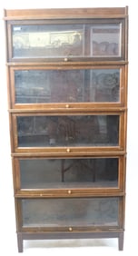 5 STACK BARRISTER BOOKCASE, MAHOGANY BY HALE,