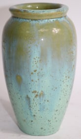 FULPER POTTERY VASE, BLUE/GREEN GLAZE, 6 3/4" H,