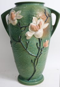 ROSEVILLE FLOOR VASE, MAGNOLIA, 100-18", 2 CHIPS