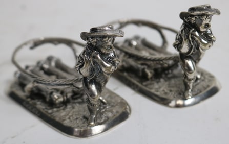 PAIR FIGURAL MASTER SALT HOLDERS, YOUNG BOY