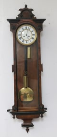 VICTORIAN WALNUT WEIGHT DRIVEN WALL REGULATOR,