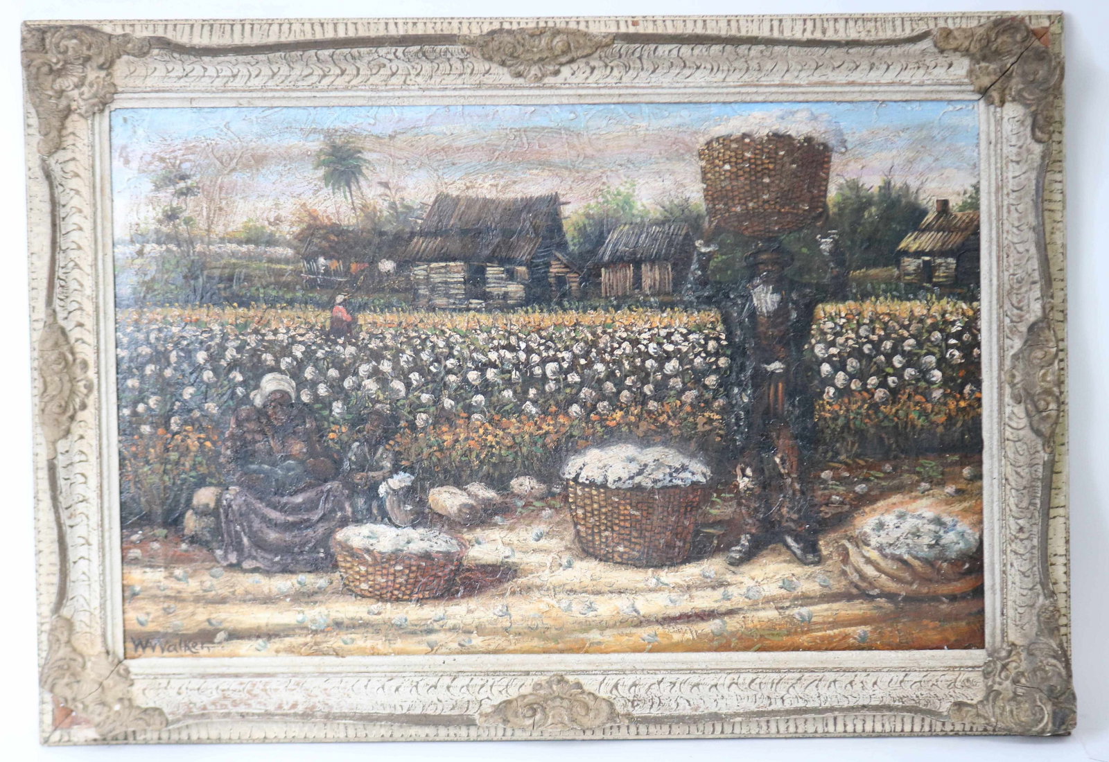 OIL ON CANVAS, SHARE CROPPERS PICKING COTTON, (1 of 5)
