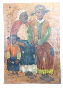 OIL ON CANVAS, YOUNG FAMILY, EARLY - MID 20TH C.,