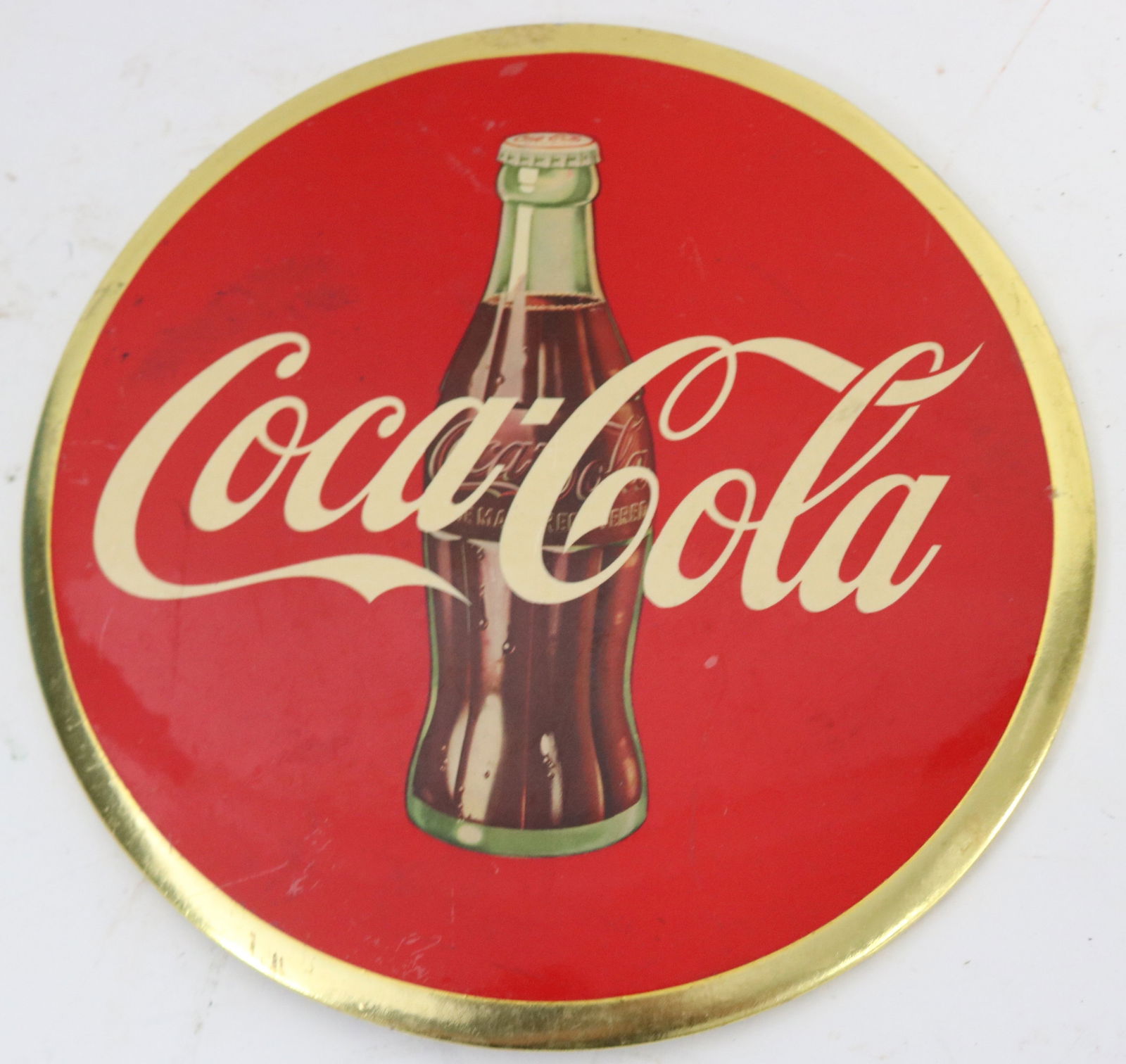 VINTAGE COCA COLA ADVERTISING BUTTON, 9" DIA., BY (1 of 3)