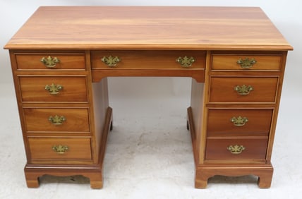 STICKLEY FLAT TOP DESK, CHERRY, REFINISHED