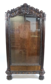 CONTEMPORARY CARVED DISPLAY CABINET, ROCCO STYLE,