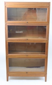 MACEY OAK 4 STACK BARRISTER BOOKCASE, CLEAN