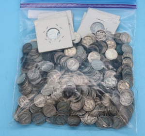 514 DIMES TO INCLUDE 454 MERCURY DIMES, 57