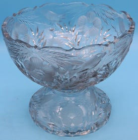 PAIRPOINT 2 PART PUNCH BOWL & STAND, CUT GLASS,