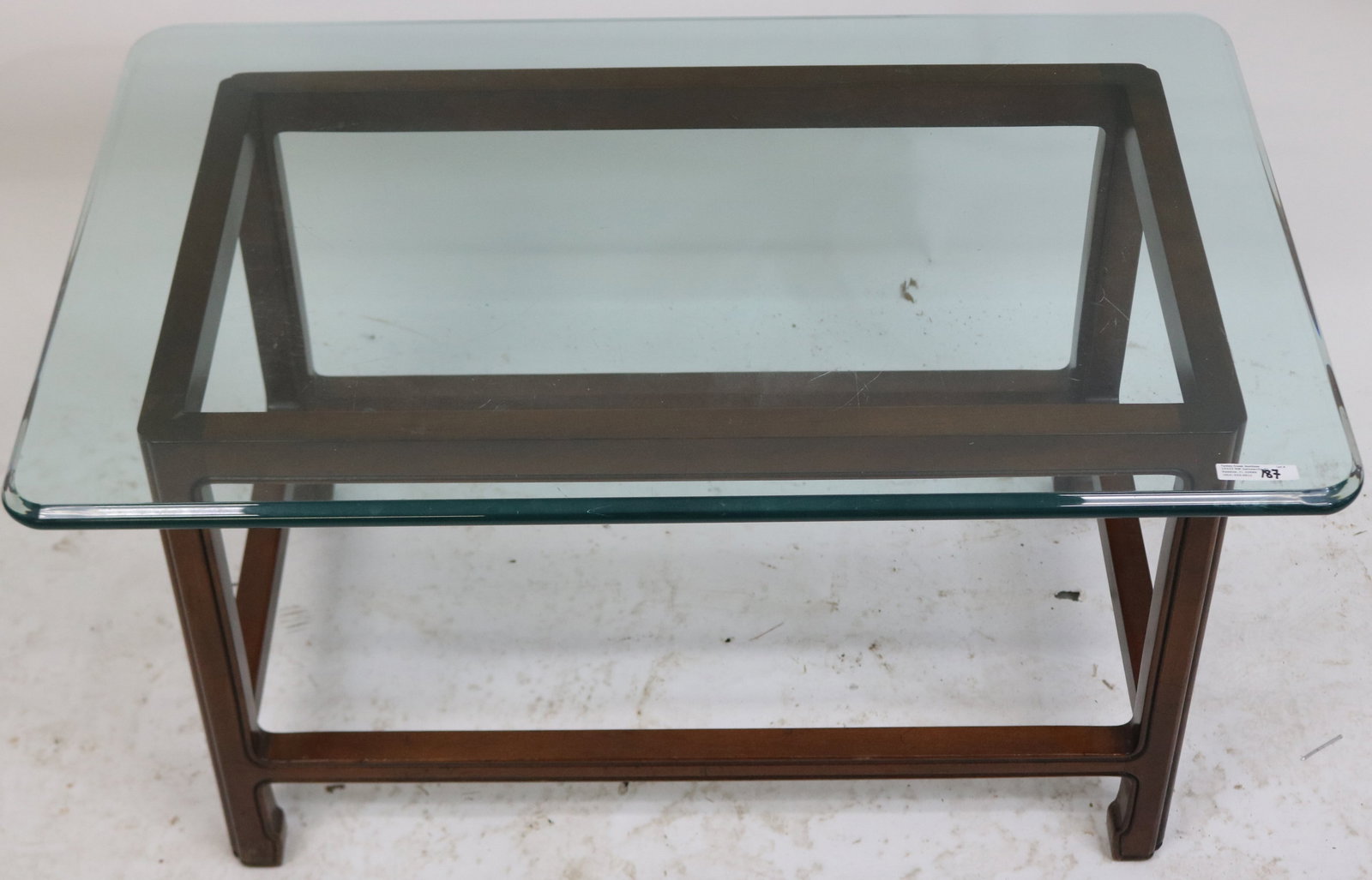 CUSTOM MAHOGANY COFFEE TABLE WITH HEAVY PLATE (1 of 1)