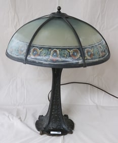 BRADLEY & HUBBARD TABLE LAMP, RIBBED REVERSE