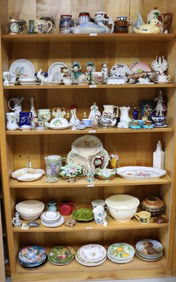134 PCS. MISC. CHINA, STIENS, FIGURAL PCS.,