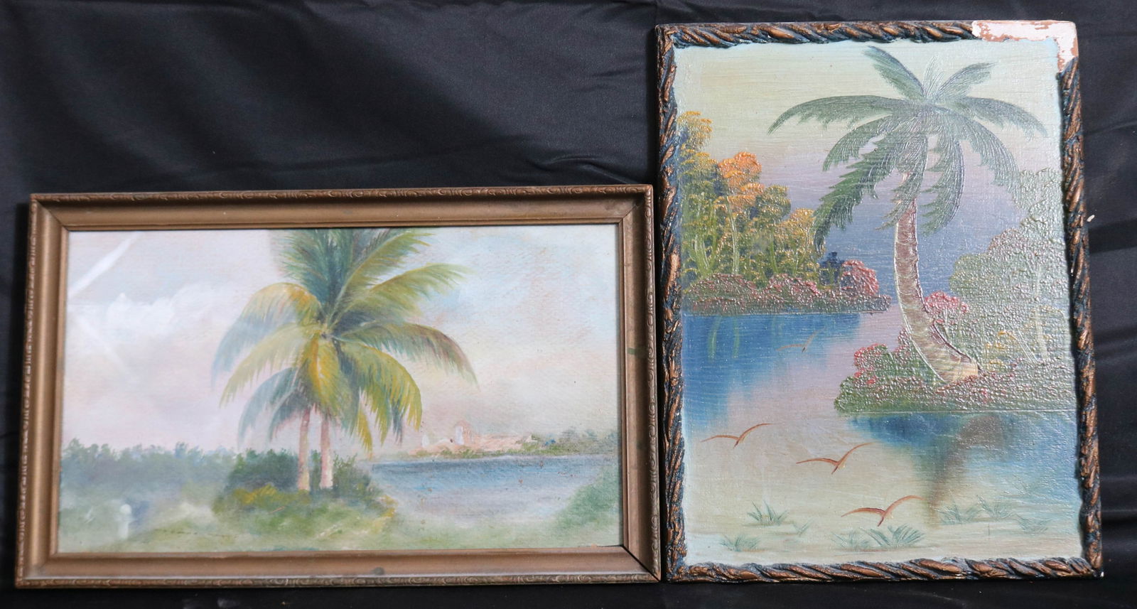 2 VINTAGE FLORIDA PAINTINGS, OIL ON BOARD, VERSO (1 of 6)