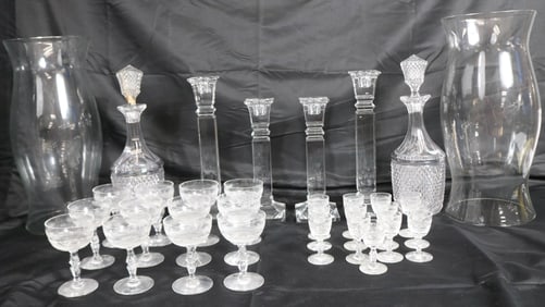 32 PCS. CUT & OTHER CRYSTAL, CLEAN GLASS, 2