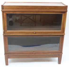 2 STACK BARRISTER BOOKCASE, MAHOGANY, BY HALE,