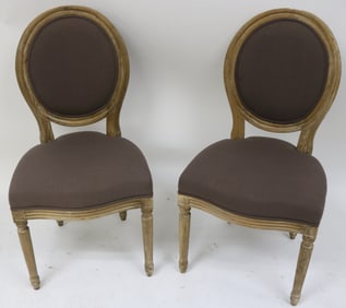 PAIR FRENCH STYLE SIDE CHAIRS, LATE 20TH C.,