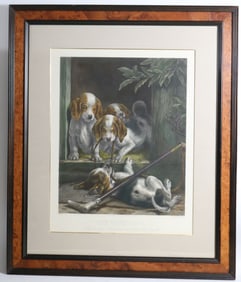 FRAMED & GLAZED HAND COLORED ENGRAVING, ENTITLED