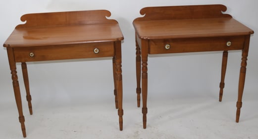 2 HITCHCOCK 1 DRAWER DRESSING TABLES, MAPLE,
