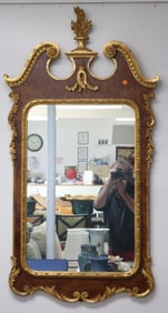 CONTEMPORARY CHIPPENDALE STYLE MIRROR, GILT &