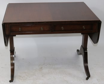 DUNCAN PHYFE STYLE WRITING DESK WITH DROP LEAVES,
