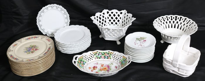 34 PCS. PORCELAIN, 12 ROSENTHAL 8 1/2" PLATES