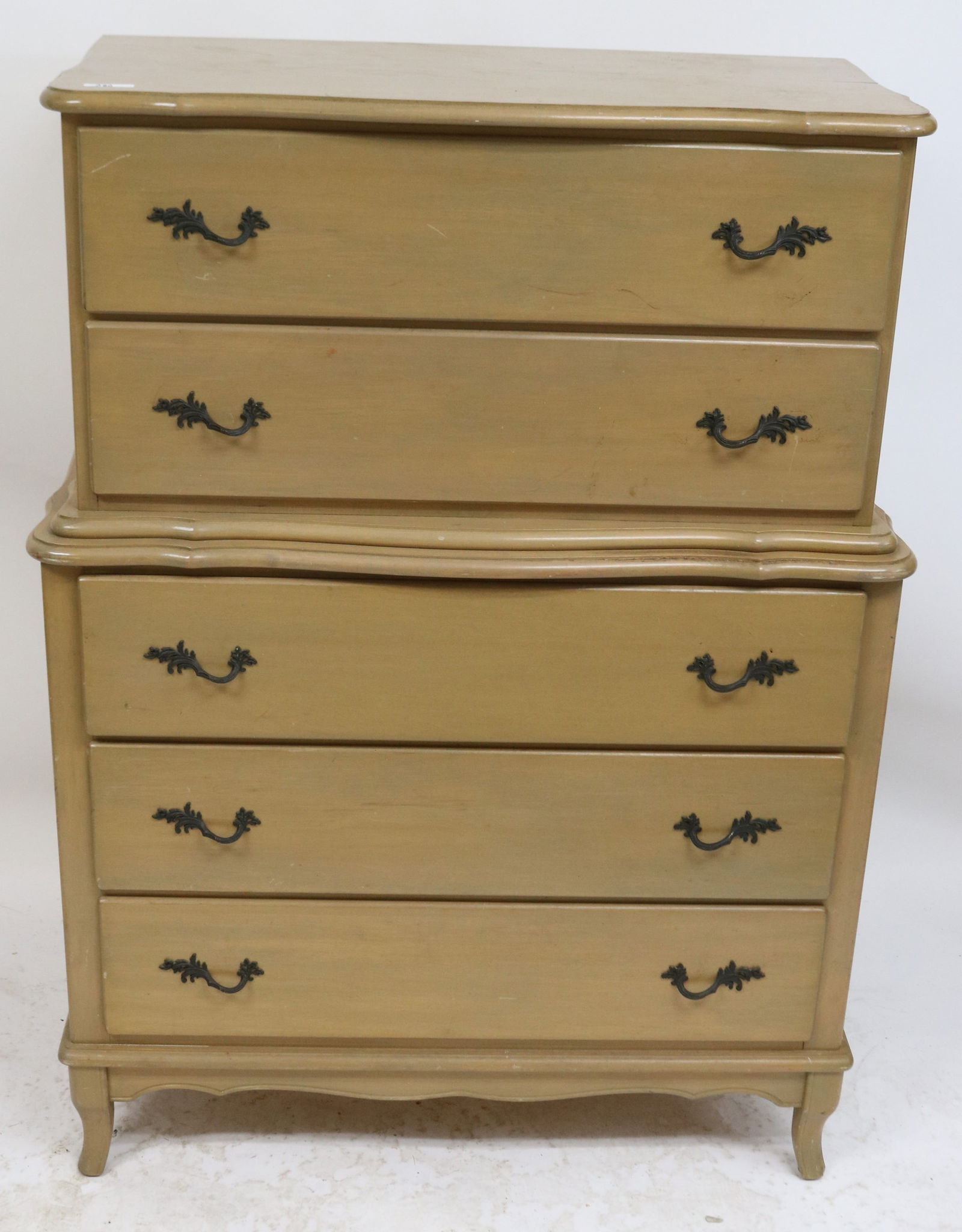 FRENCH PROVINCIAL STYLE TALL CHEST, DRIFTWOOD (1 of 1)
