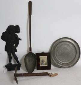 LOT 5 EARLY ITEMS, CAST IRON PHEASANT 16" H,