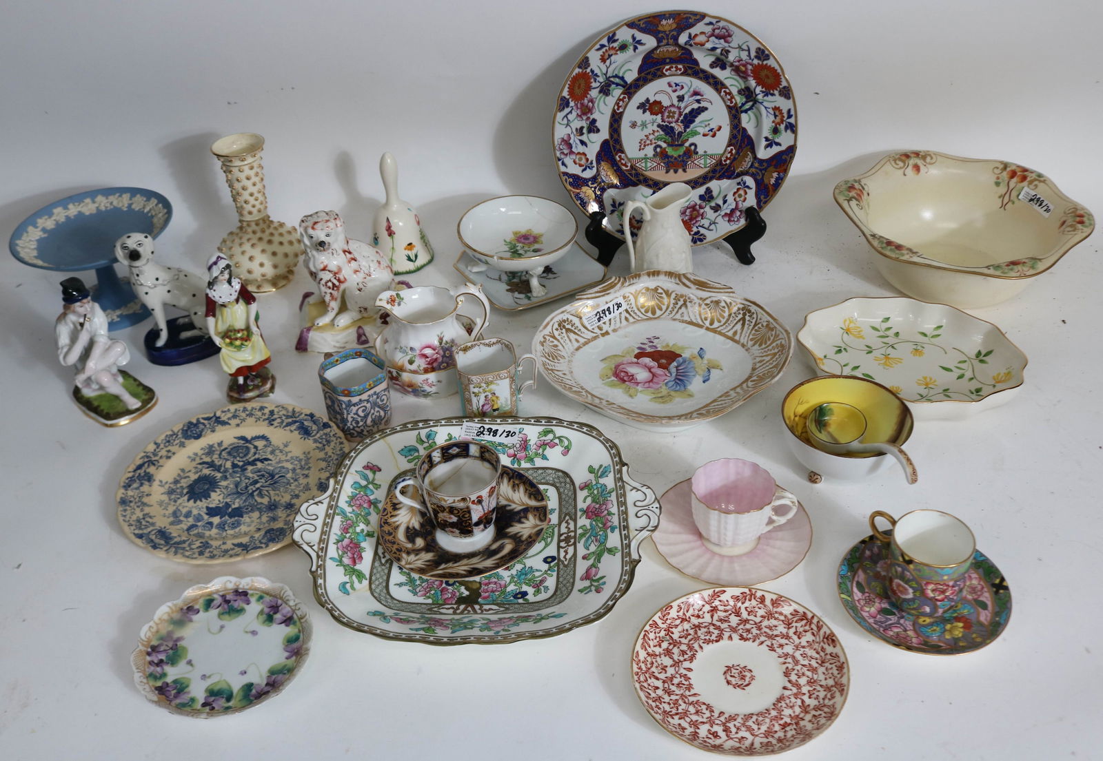 30 MISC. PORCELAIN PCS., STAFFORDSHIRE FIGURES, (1 of 4)