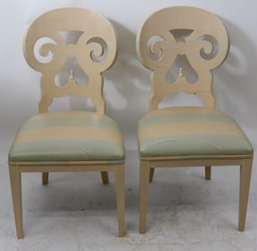 PAIR DINING CHAIRS, SIMILAR TO PREVIOUS LOT, 39"