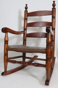 LATE 19TH C. CHILDS SLAT BACK ROCKER, MAPLE