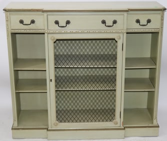 CUSTOM MAHOGANY SEVER, 3 TOP DRAWERS OVER WIRE