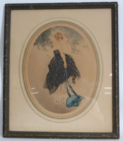 ICART PRINT "LE BONNET BLUE" ORIGINAL FRAME &