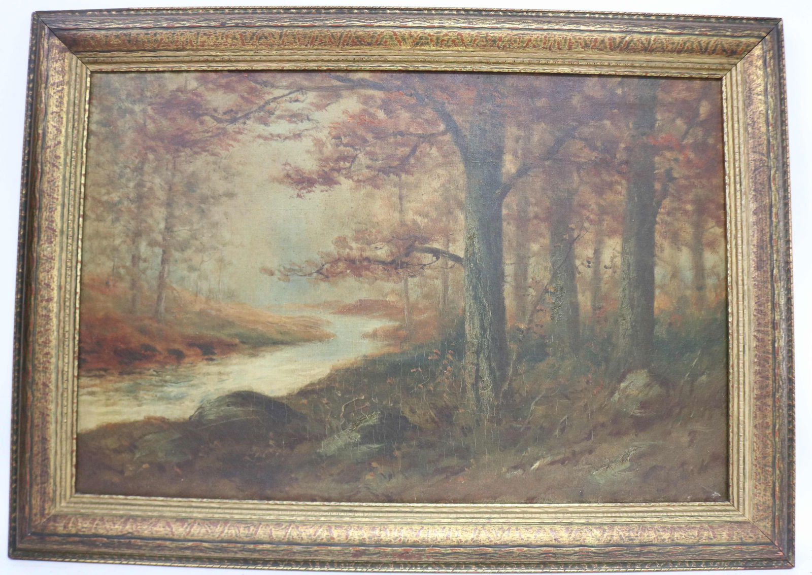 OIL ON CANVAS, LANDSCAPE SCENE, NEEDS CLEANING, (1 of 2)