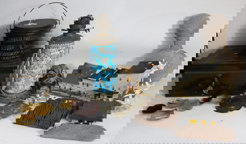 LARGE LOT TO INCLUDE TIN BOX, LARD PAIL, LONGWY